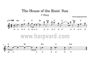partitura the house of the rising sun armonica blues facil